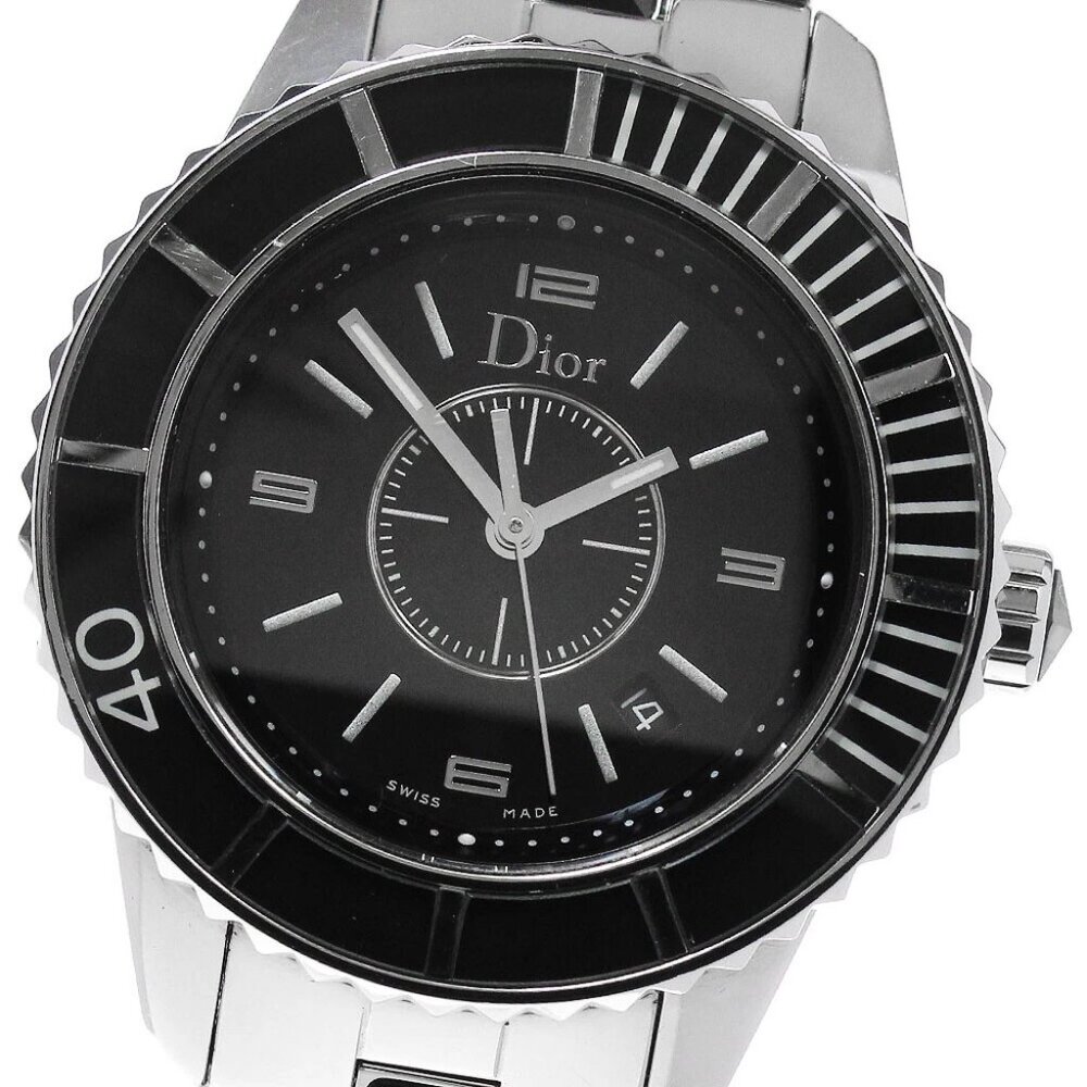 Dior crystal Date black Dial Quartz Ladies Watch
